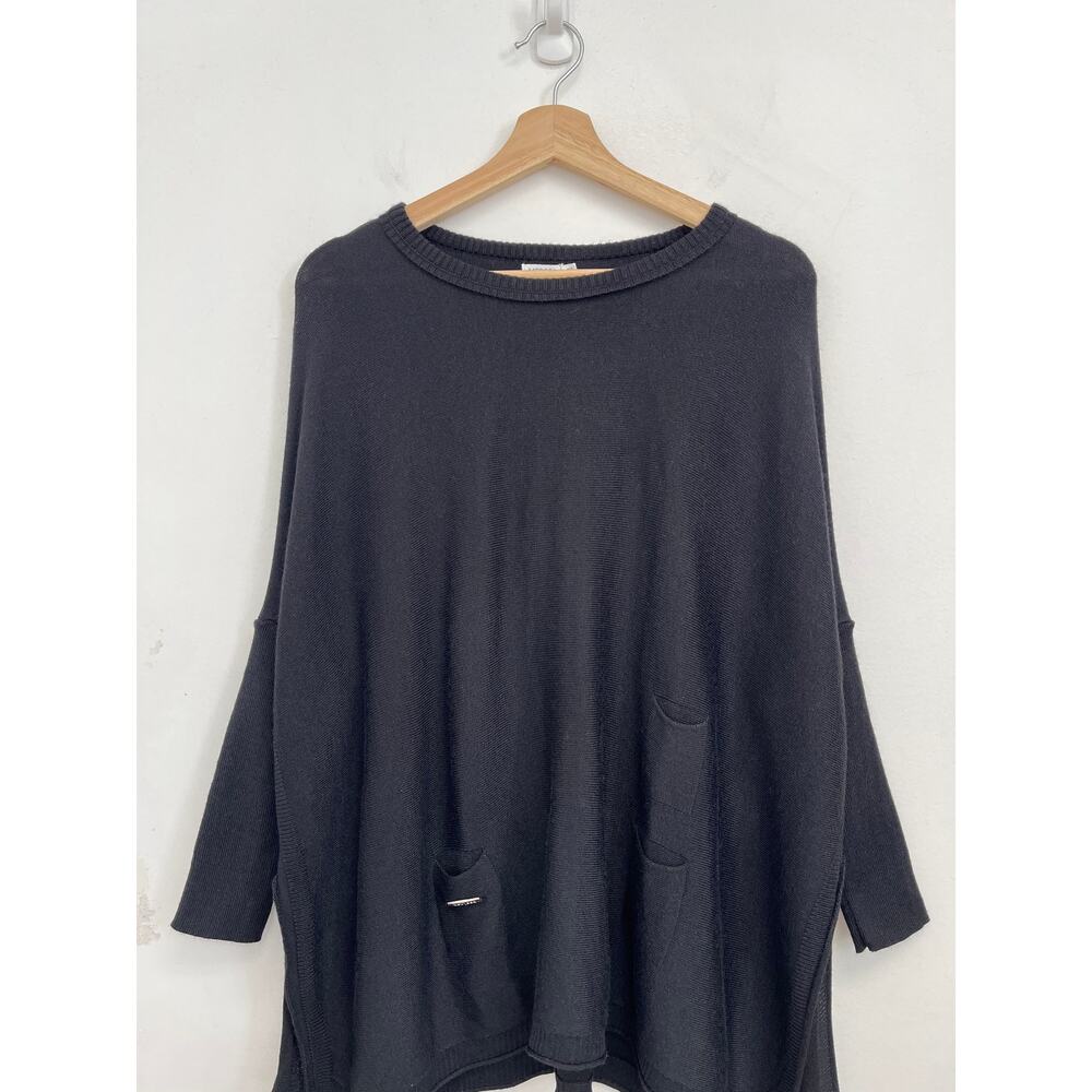 Mersea Catalina Oversized Sweater Side Slits 3/4 Dolman Sleeve Boxy - One Size - Picture 5 of 15
